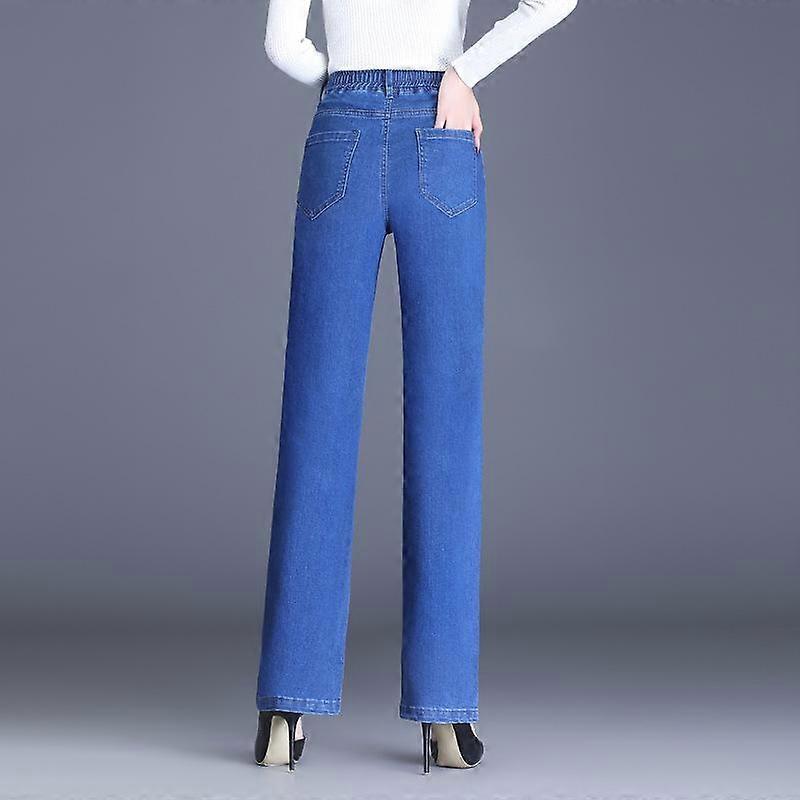 Elastic Waist Jeans Women's Pants Spring Loose Pants Elastic Slim Pants