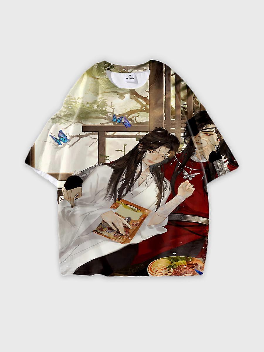 T-shirt round neck Role Pattern loose short sleeve E2428