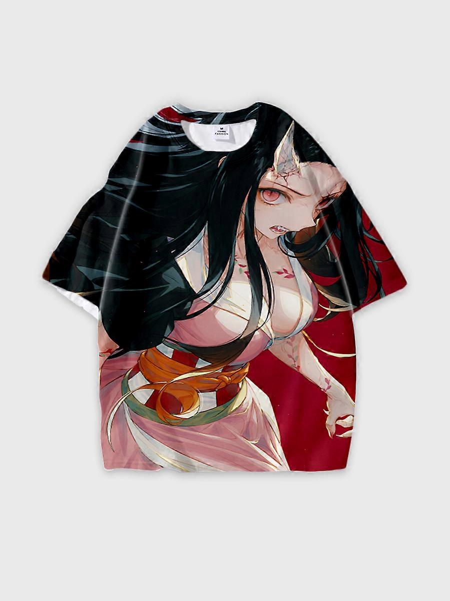 T-shirt round neck Character Pattern loose short sleeve P169