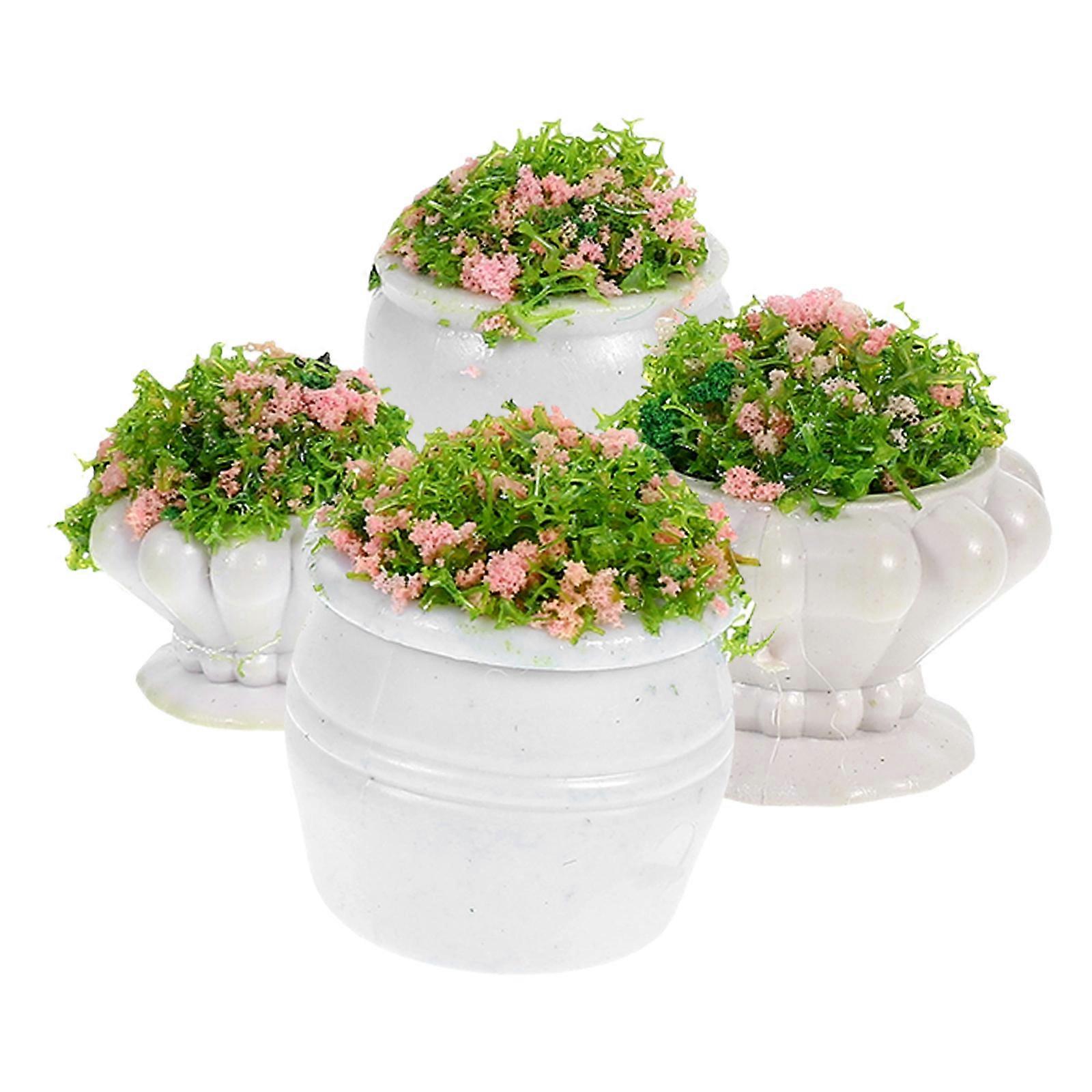 Mini Landscape Decor Plastic Plant Model for Decoration 4 Pieces