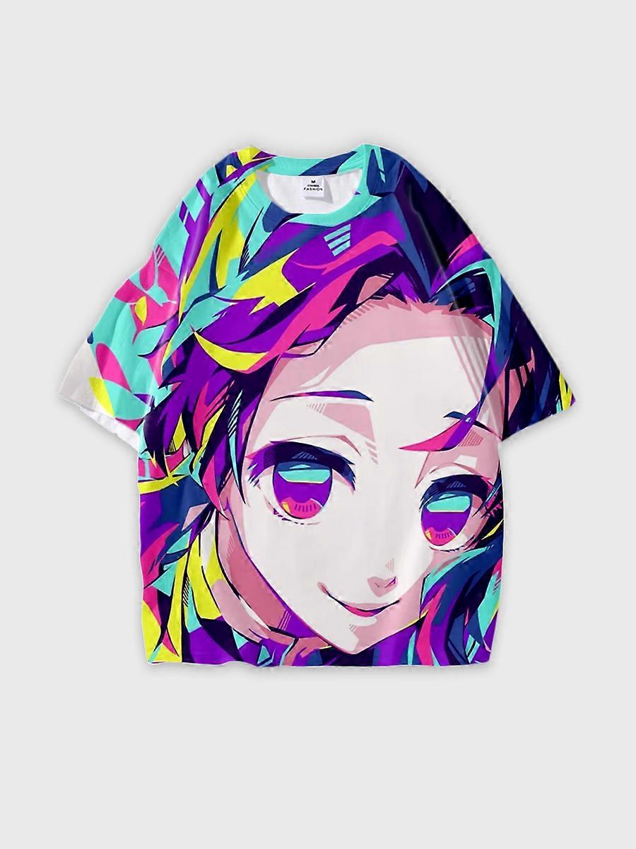 T-shirt round neck Character Pattern loose short sleeve P744