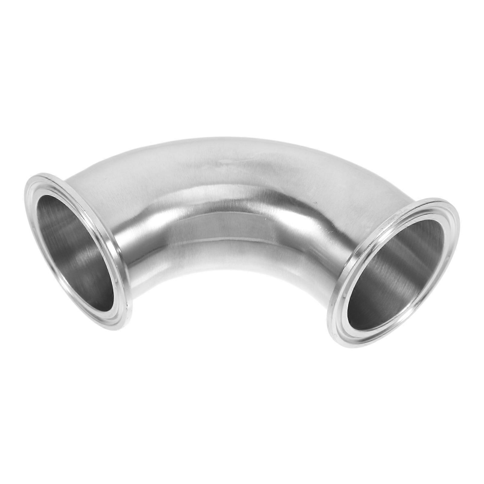 Stainless Steel Elbow Tube Fitting with Clamp Design for Plumbing 90 Degree Angle 5.1cm Outer Diameter