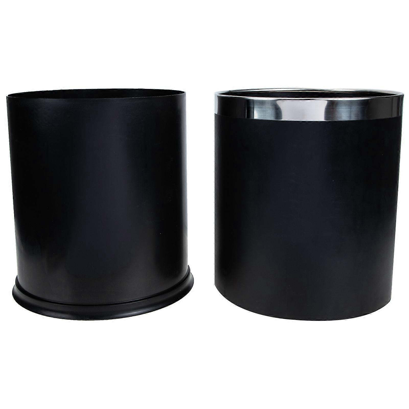 Black Plastic Bathroom Trash Can for Home Use Convenient and Practical Size 13.5L