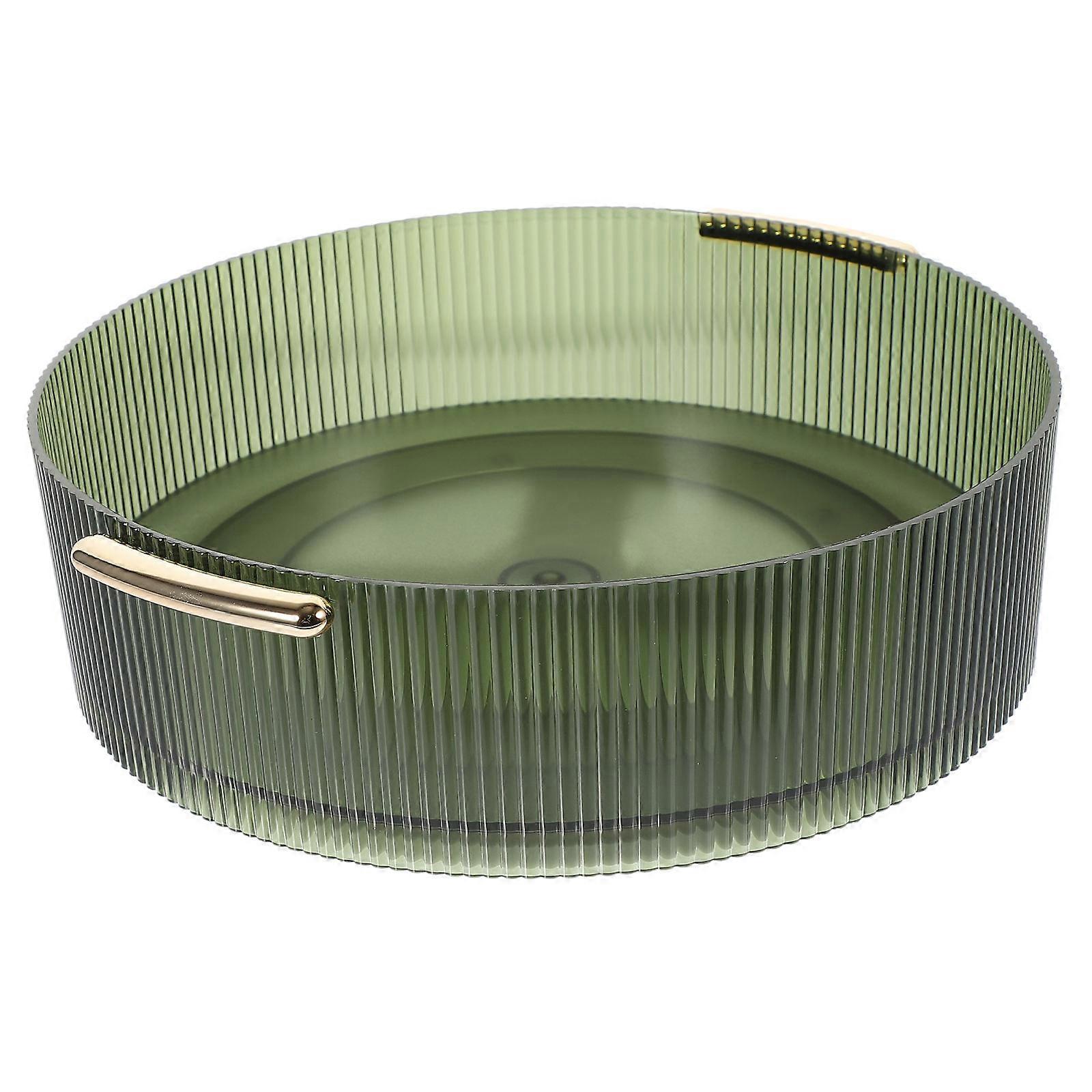 Green PET Rotating Turntable Organizer for Storage Use with Non-Slip Bottom 12.5 Inches Diameter