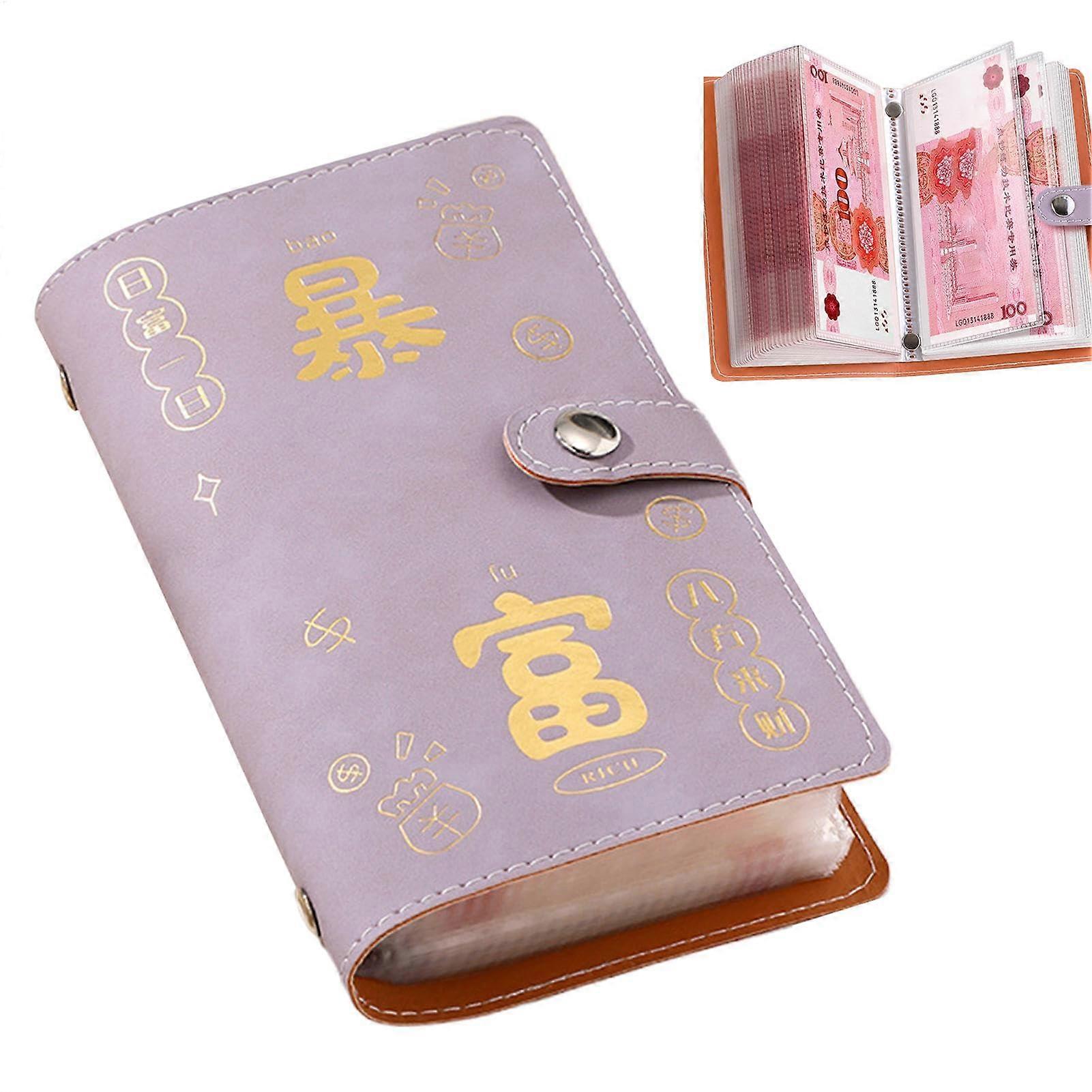 Envelope Book Saving Booklet Budget Planner for Costs 50 Sheets Multiple Compartments Brochures Cash Organizer Tool for Planning Purple