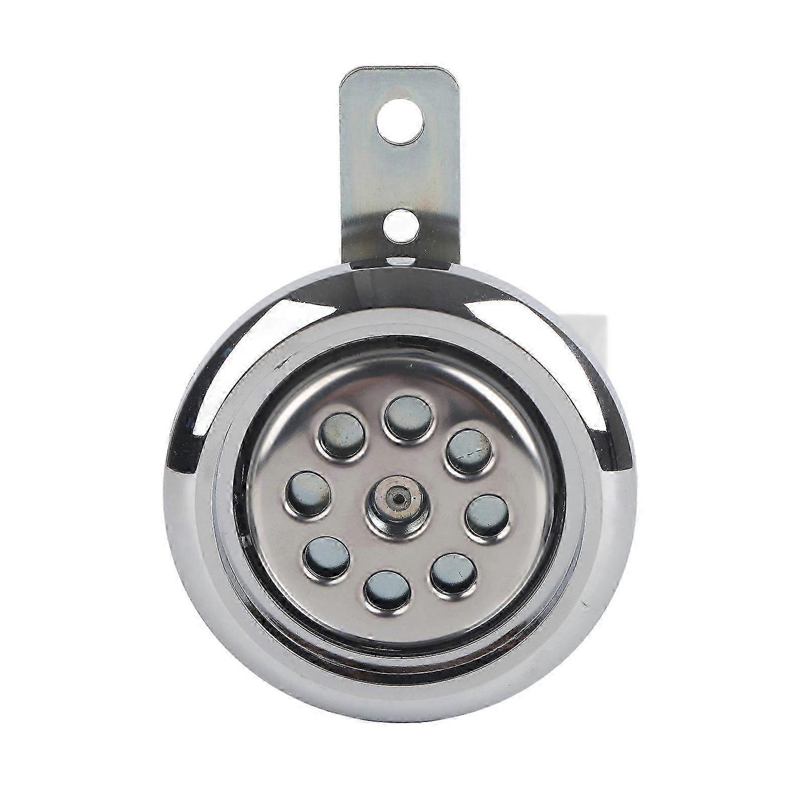 Universal 105dB Loud Waterproof Motorcycle Horn - 12V Chrome Cover with Honeycomb Design for Enhanced Sound & Visibility