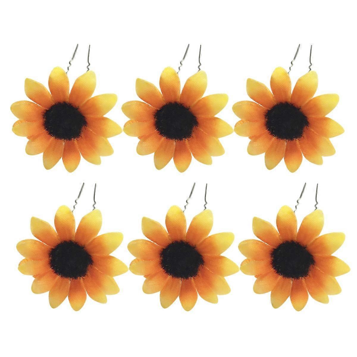 Fleur Snap Épingle À Cheveux 8Pcs Enfants Pinces À Cheveux Forme Tournesol Jaune Poignée Pour Une Utilisation Quotidienne