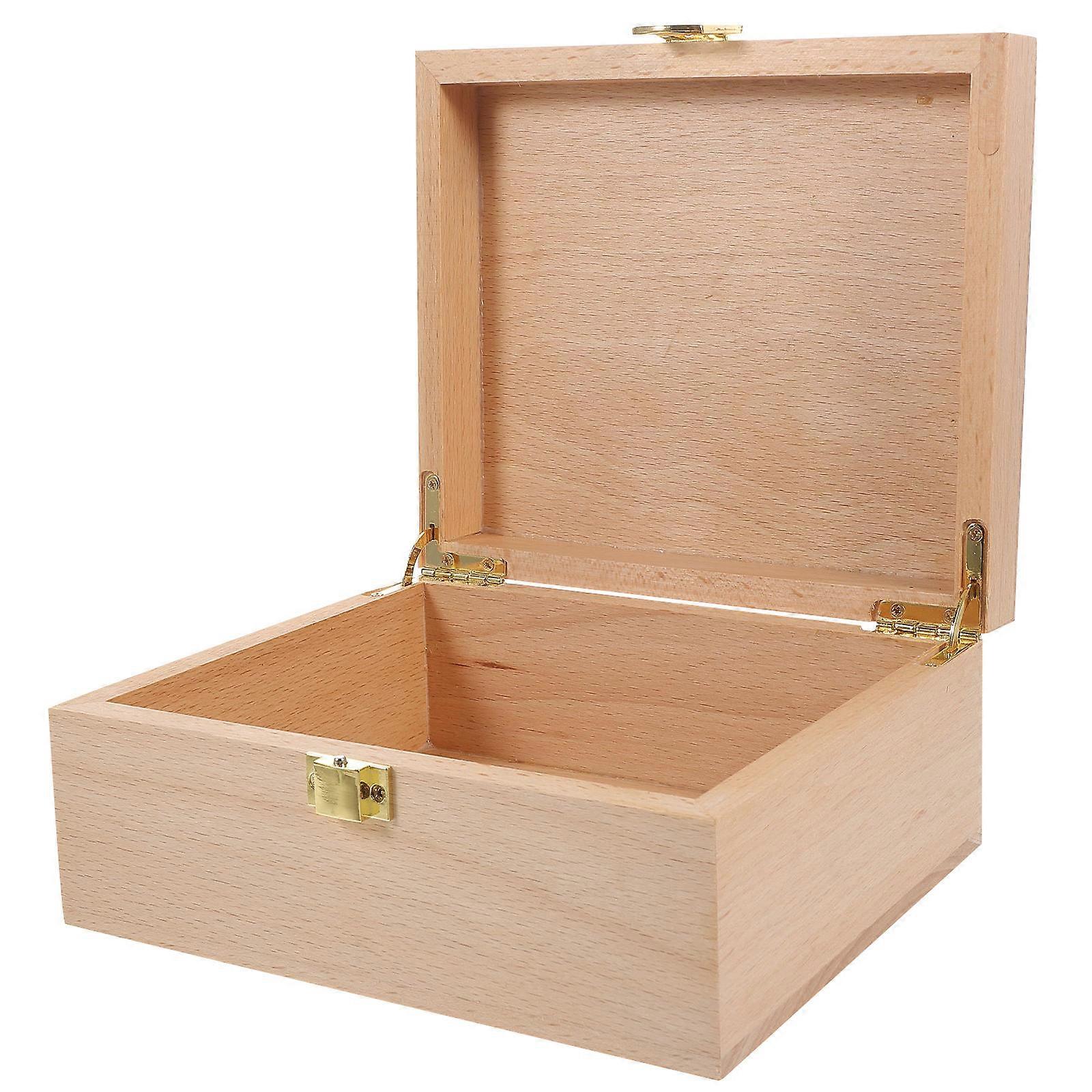 Small Rectangular Decorative Wood Keepsake Box Perfect For Home Use Crafted From Natural Materials 1Pcs