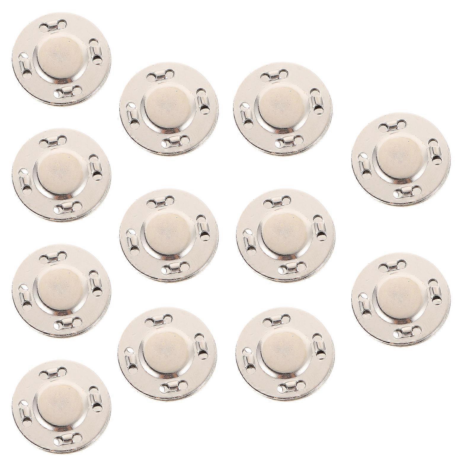 12 Pairs Of Magnetic Fastener Snaps For Replacement And DIY Projects In Silver Metal