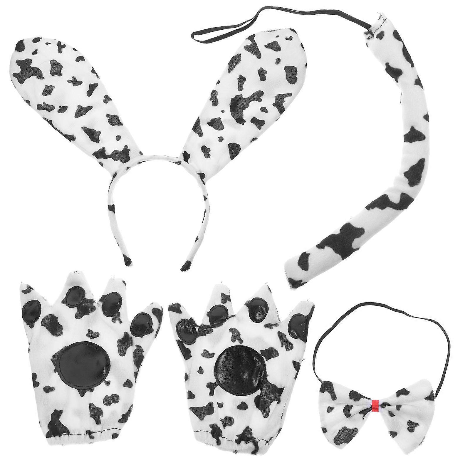 White Cloth Dog Ears Headband for Party Use Comfortable and Adorable Cosplay Supplies 1 Set