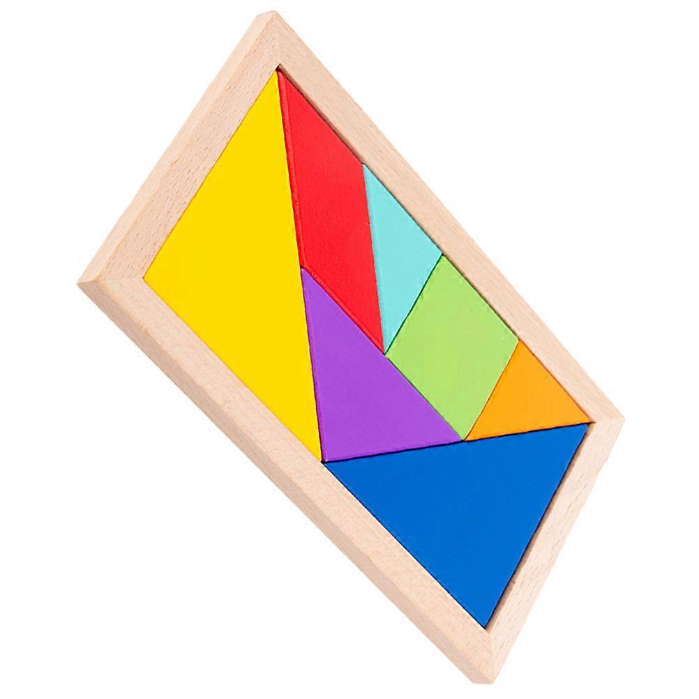 Jigsaw Puzzle for Playing Made of Plastic Assorted Color 7 Pieces Set Helps Kids Learn Geometry and