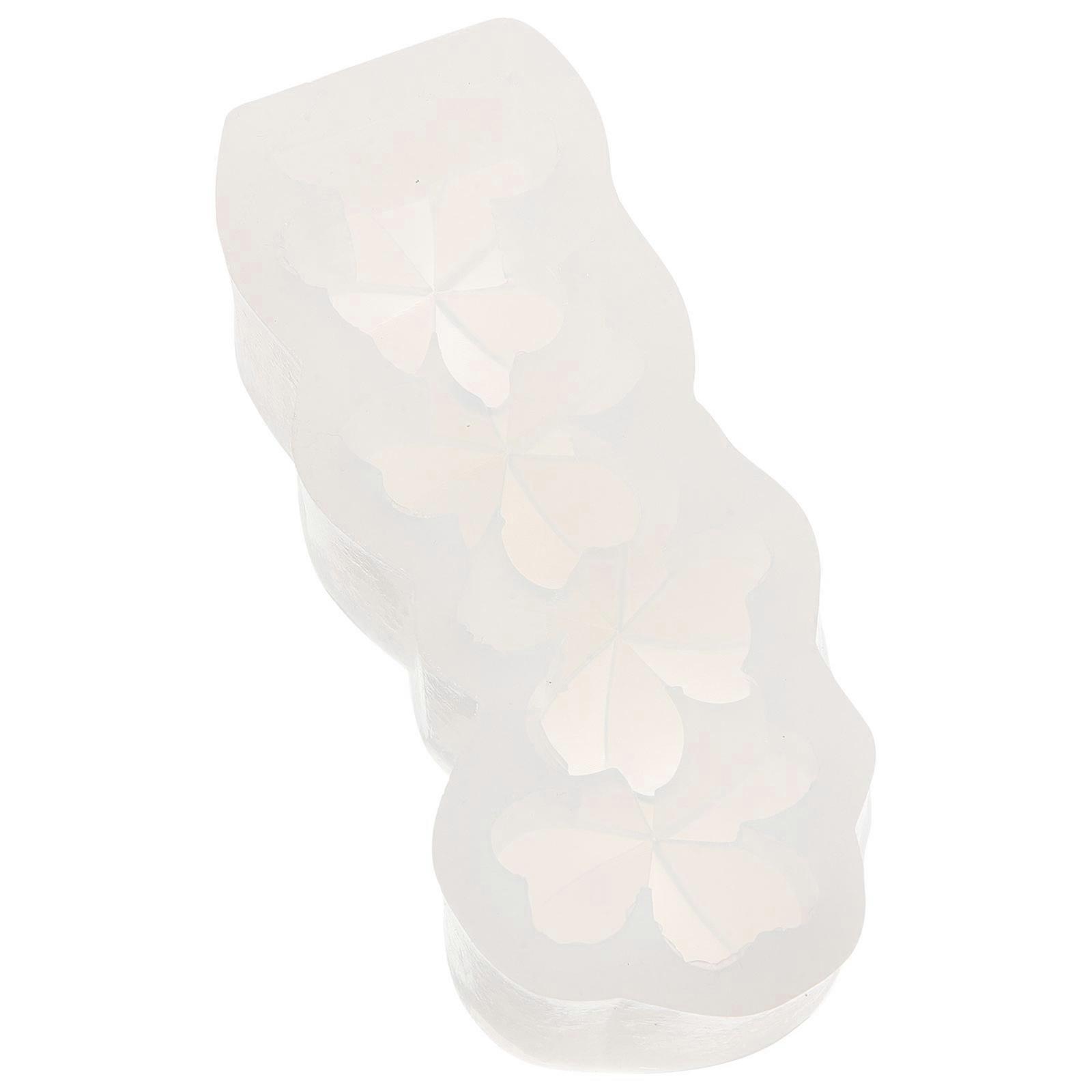 White Silicone Leaf Shaped Candle Mold for DIY Use Flexible Reusable Craft Supplies 6 Cavities