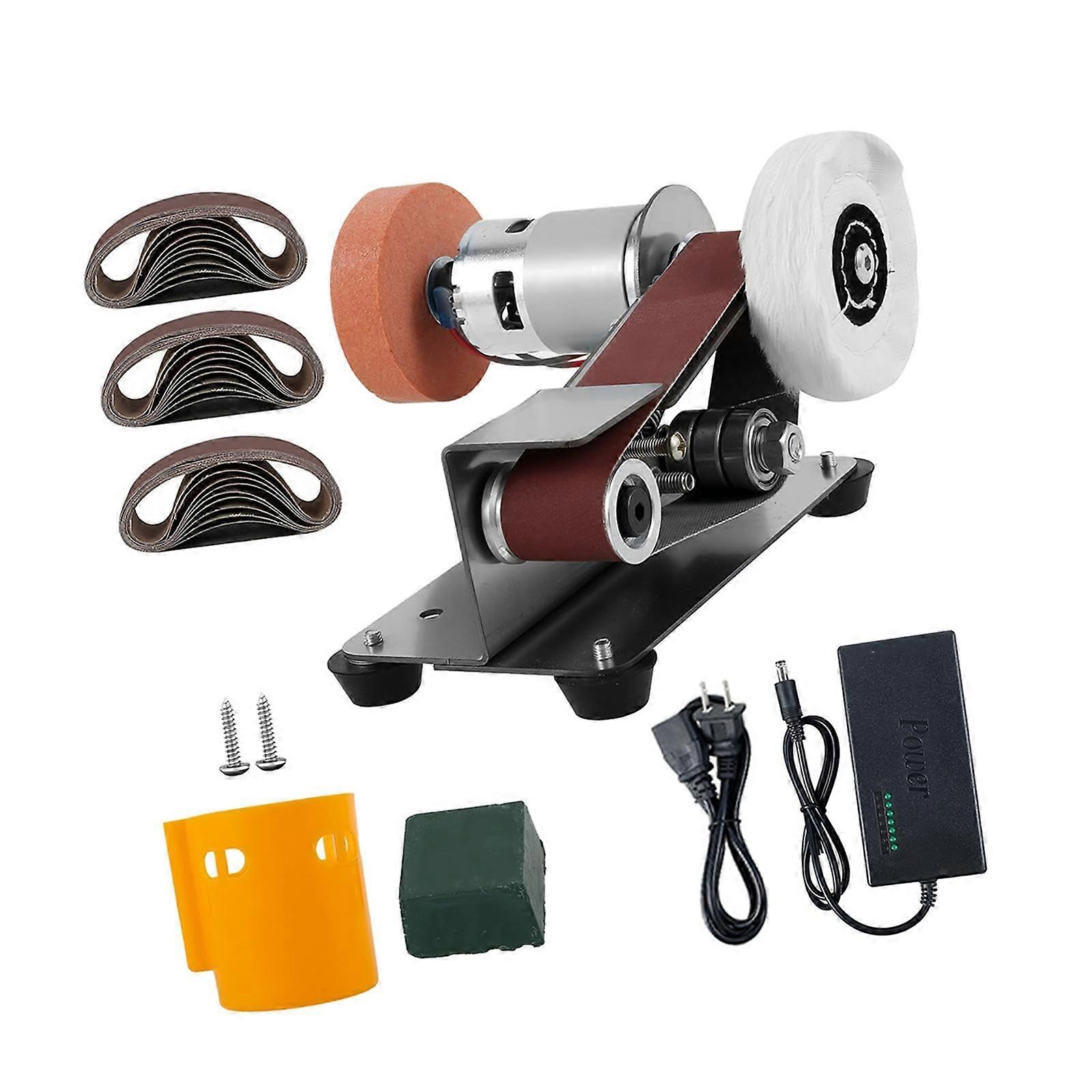 Mini Belt Grinder with Variable Speed for Sharpening Knives, Tools, and Metal - Compact Design and Durable Construction