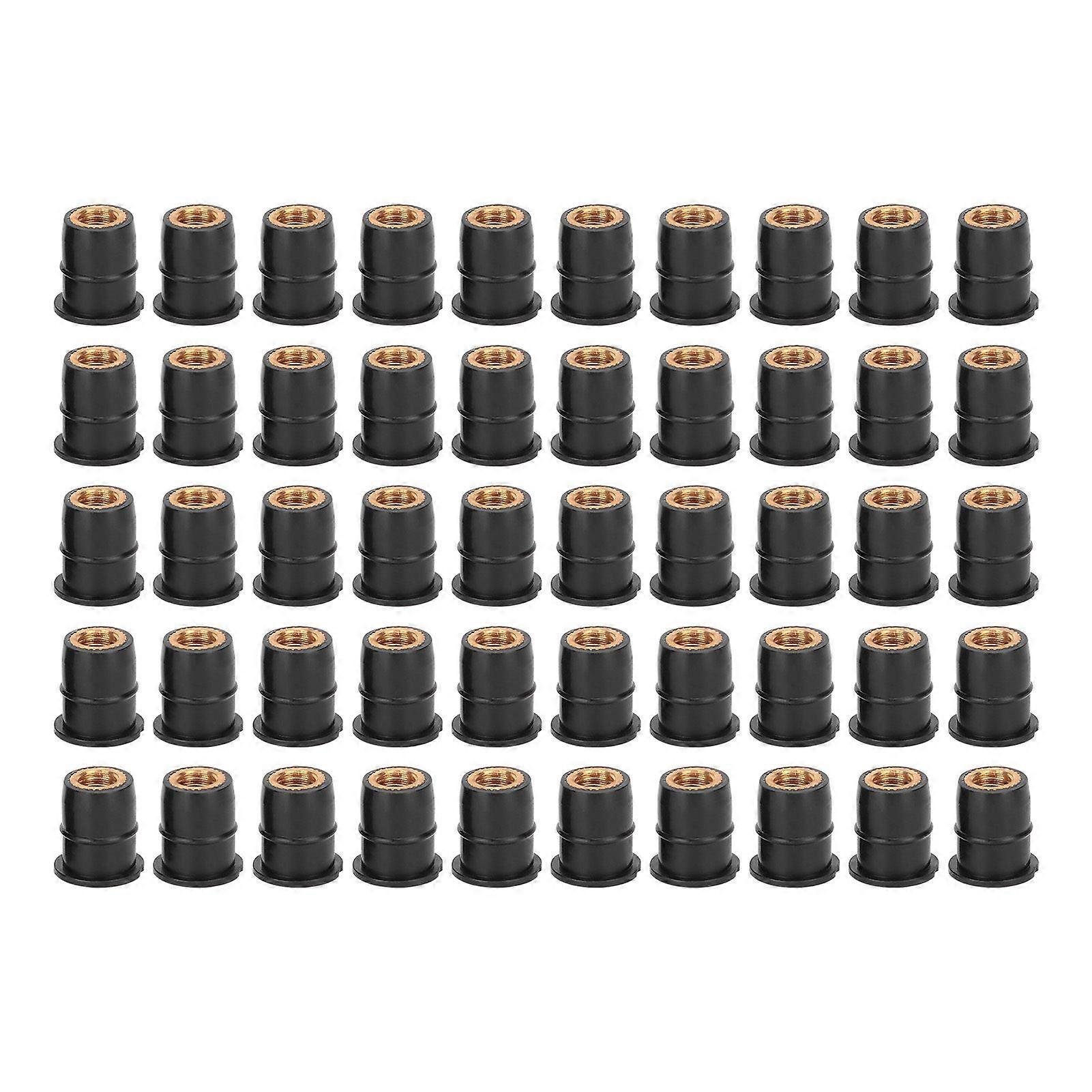 Well nut rubber M6x0.8mm 50pcs for motorcycles ATVs windscreens