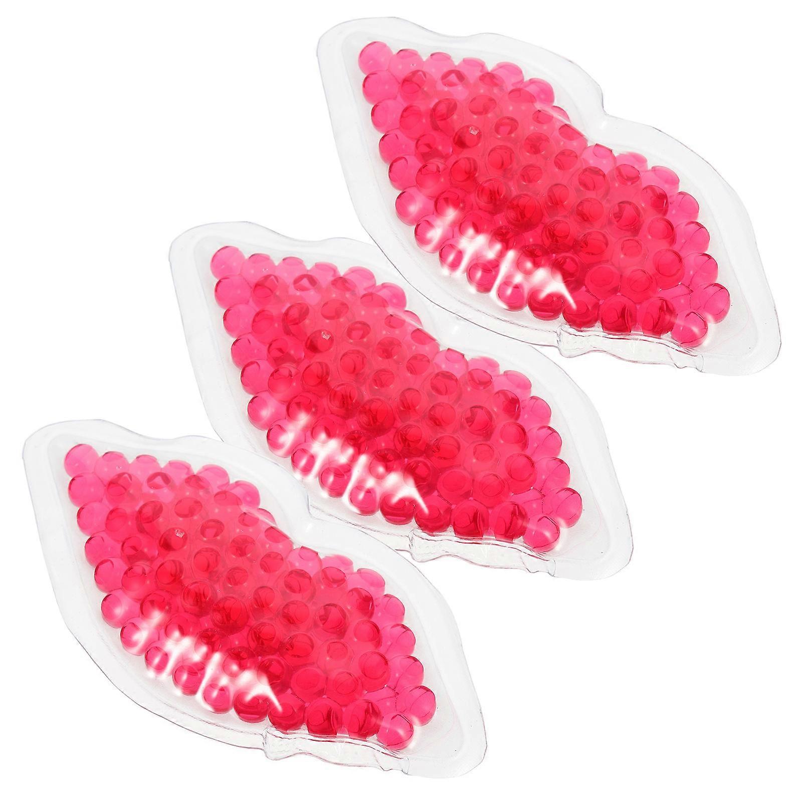 Lip Cooling Patches 3Pcs Designed For Home Office Users Needing Lip Care Breathable Red Color Protecting Lips From Strain