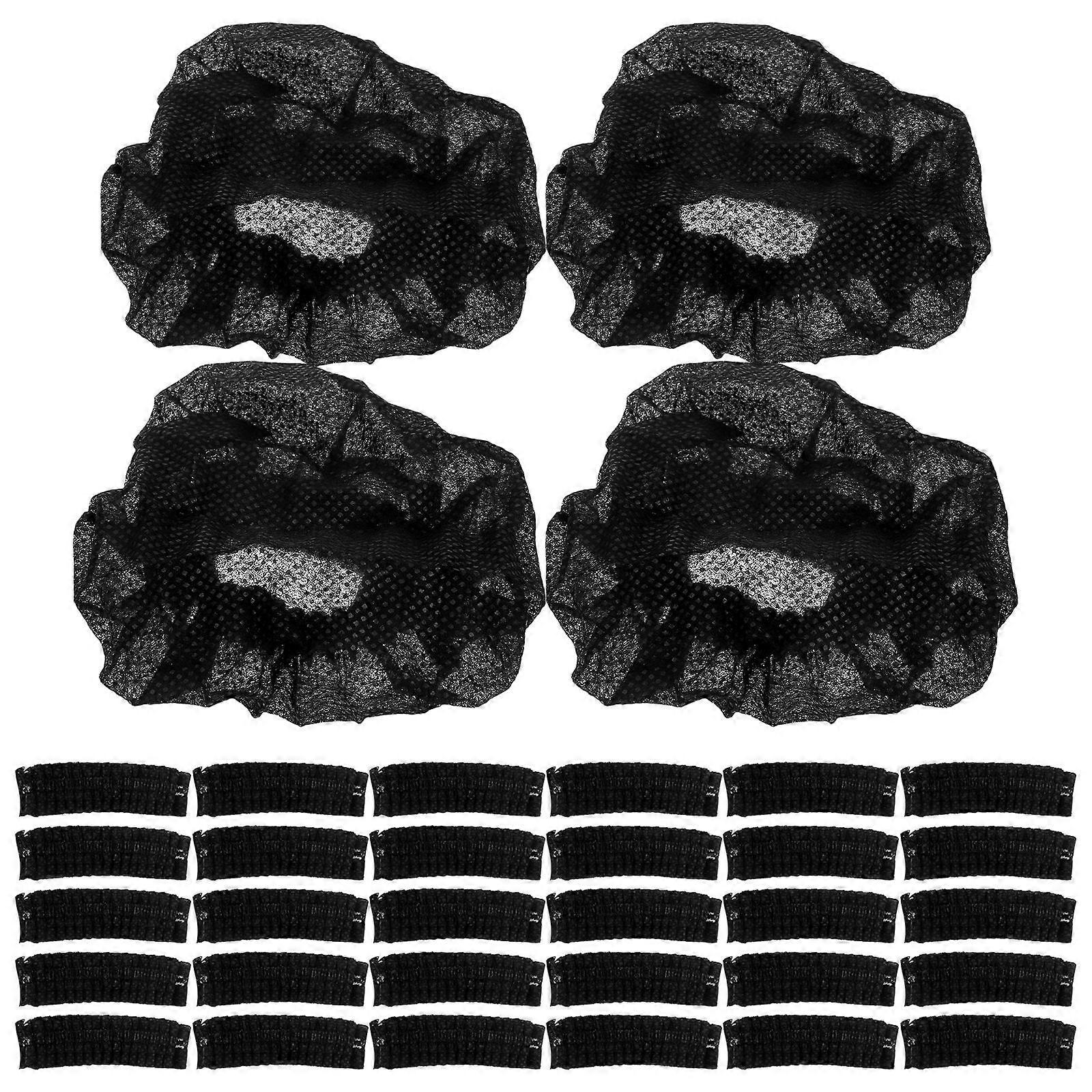 50 Pairs Of Headset Covers Protective Ear Pads For Users Of Headphones In Black Made Of Non-Woven Fabric