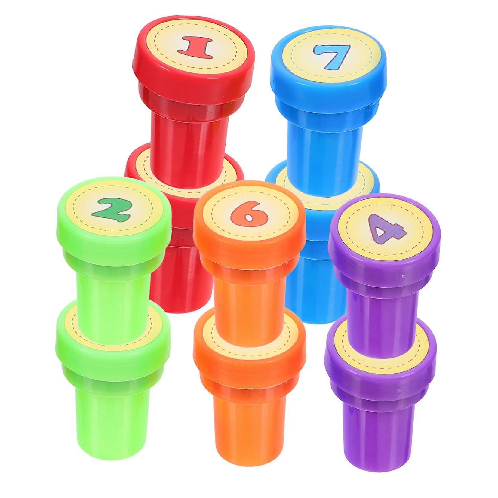 10-Piece Number Stamp Set for Colorful Reward Stamps, Party Favors, Craft Projects, and School Rewards for Creative DIY Uses