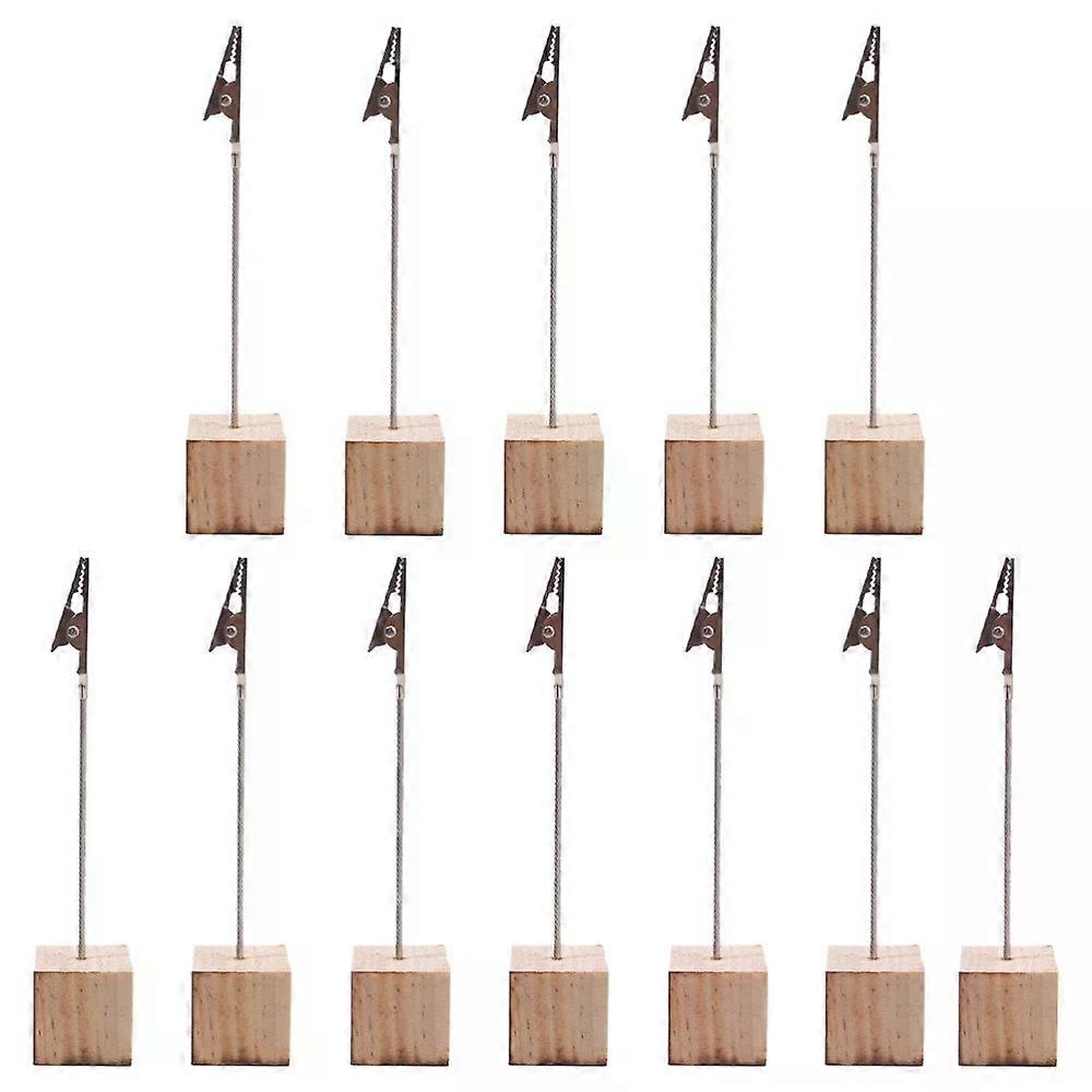 Wooden Business Card Holder, 12 Pcs Display Stand for Office Cards Simple Memo Note