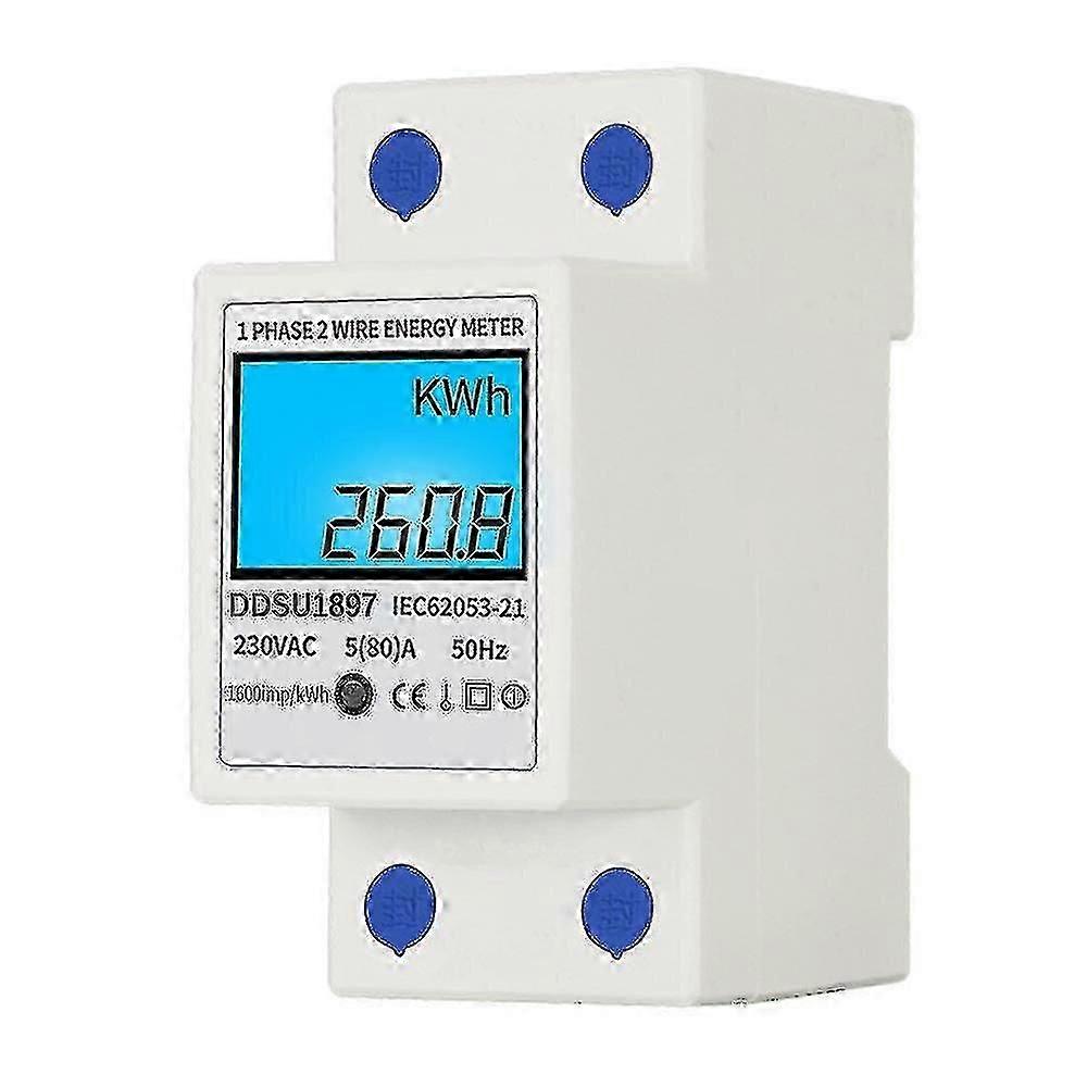 Compact Din Rail Energy Meter for UK Homes - Single Phase Monitoring
