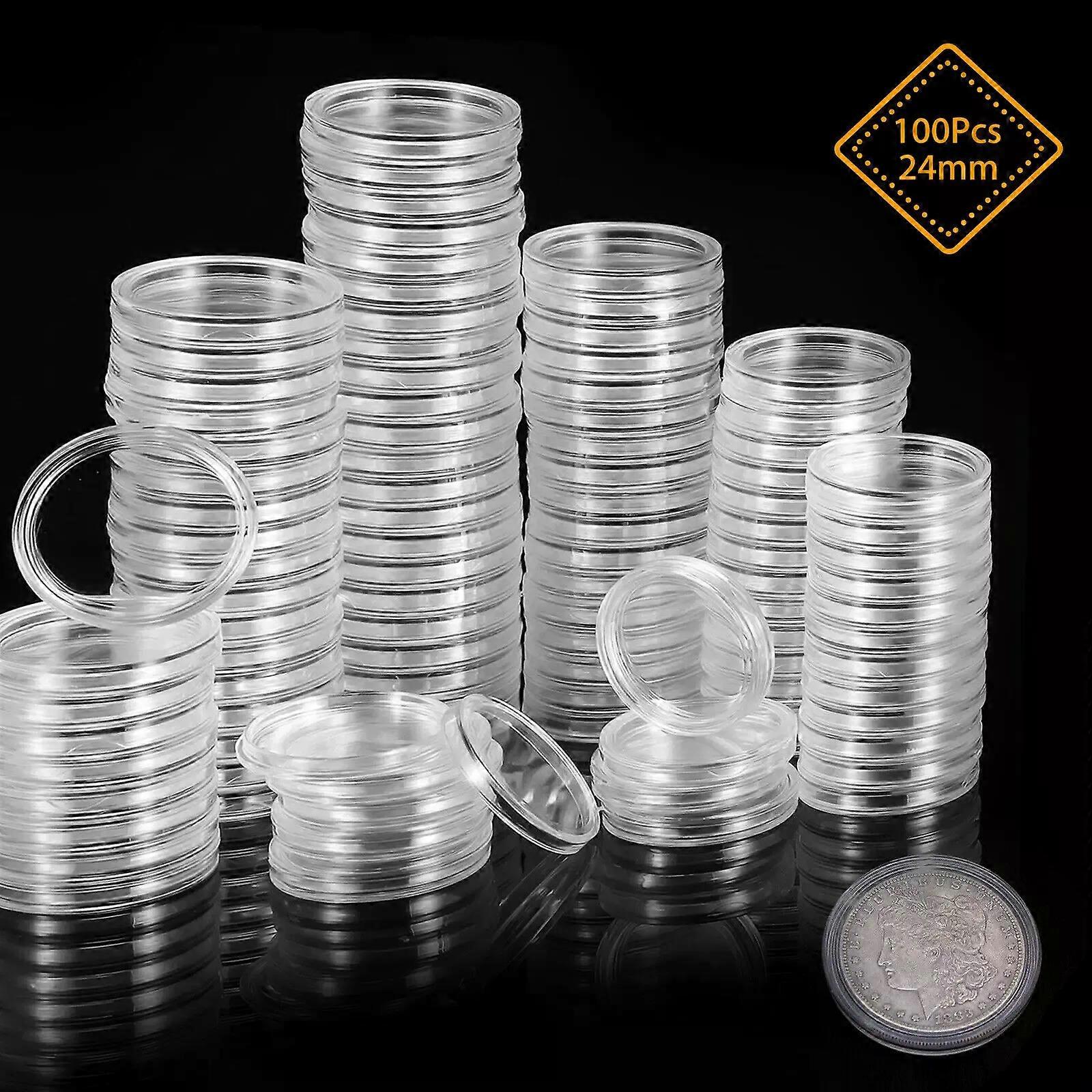 100x Coin Storage Display Transparent Container Capsule Collection Transparent Container