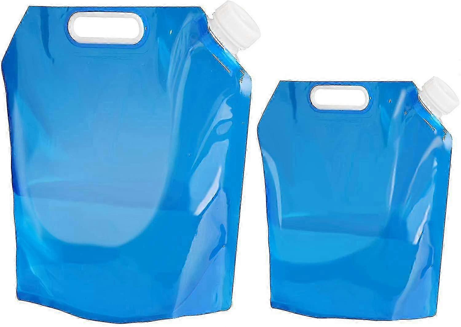 Collapsible water cans, Two sets of 5 liters and 10 liters, Food-grade plastic, Easy to store and use