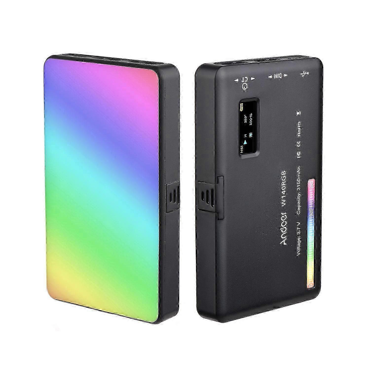 Andoer W140 Rgb Led Video Light Rechargeable Photography Fill Light Cri95+ 2500k-9000k Dimmable 20 L 2025