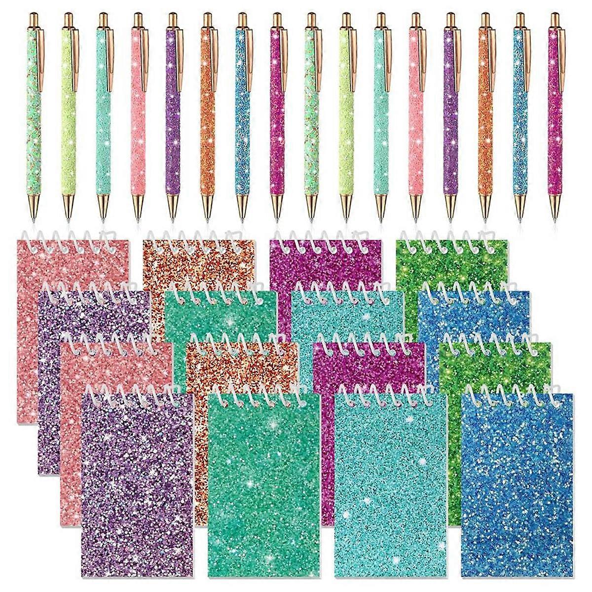 32 Pcs Glitter Pens and Notebook for Kids