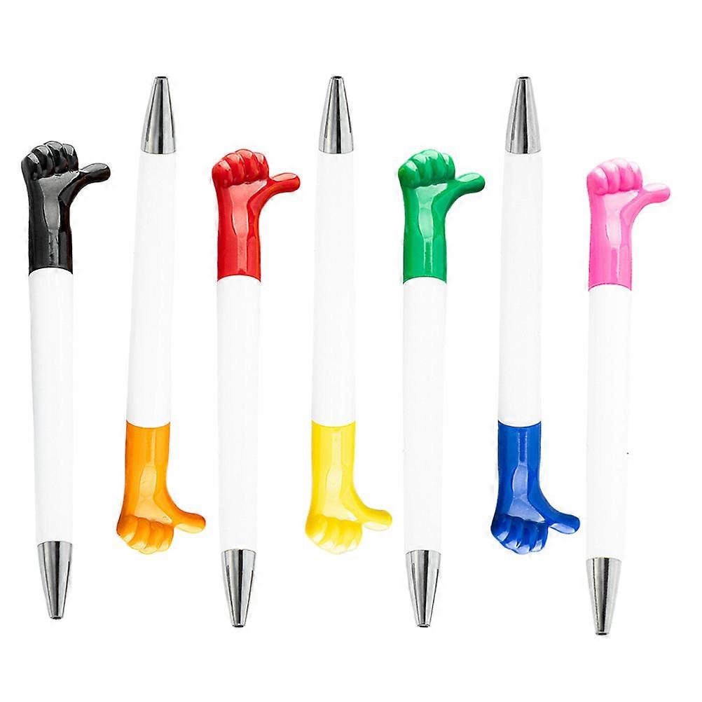 Thumbs Up Ballpoint Pens for Writing Use Assorted Color Plastic Material 7 Pcs