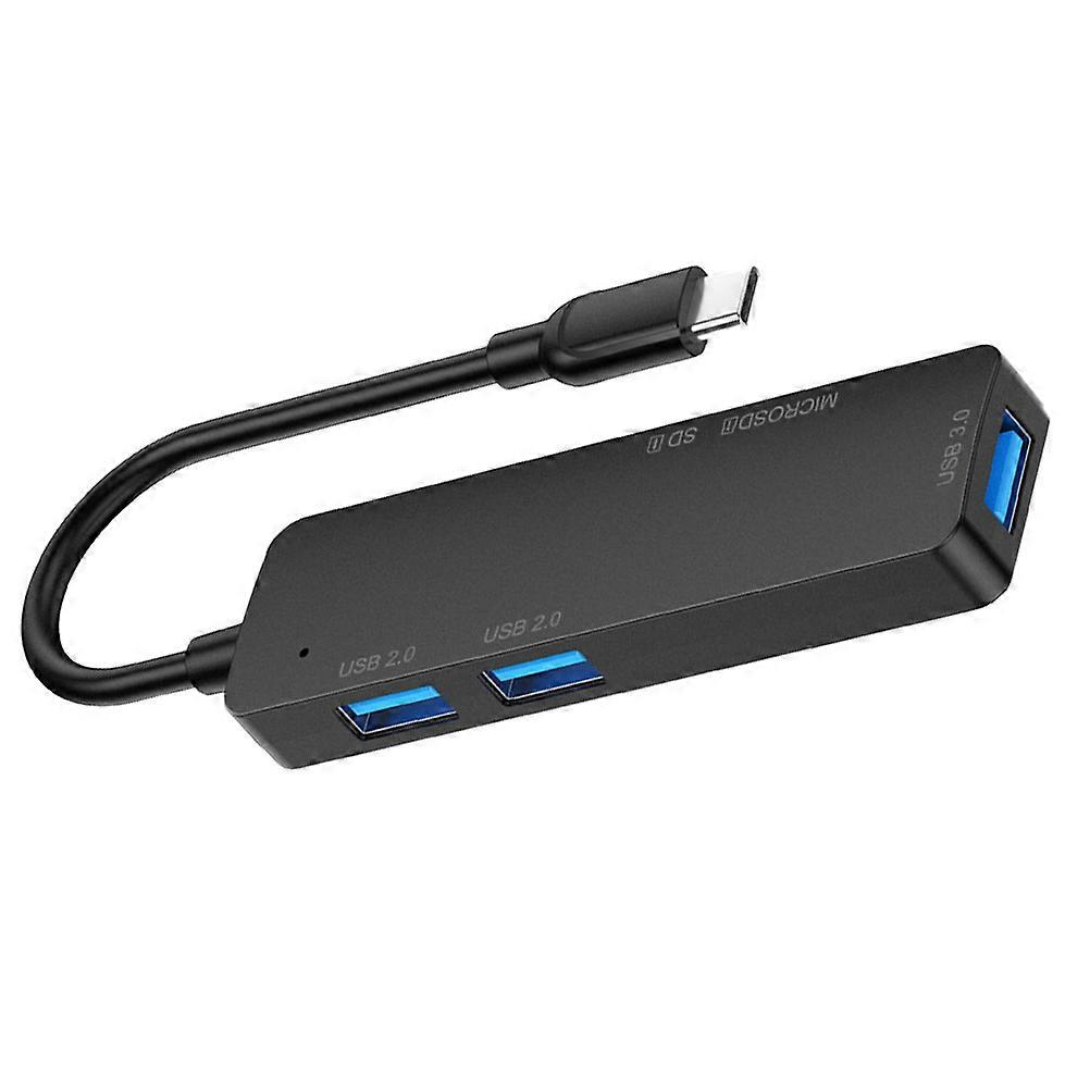 Durable USB Hub for Computer with Type-C Port and Reader Black ABS Material Ultra-high-speed