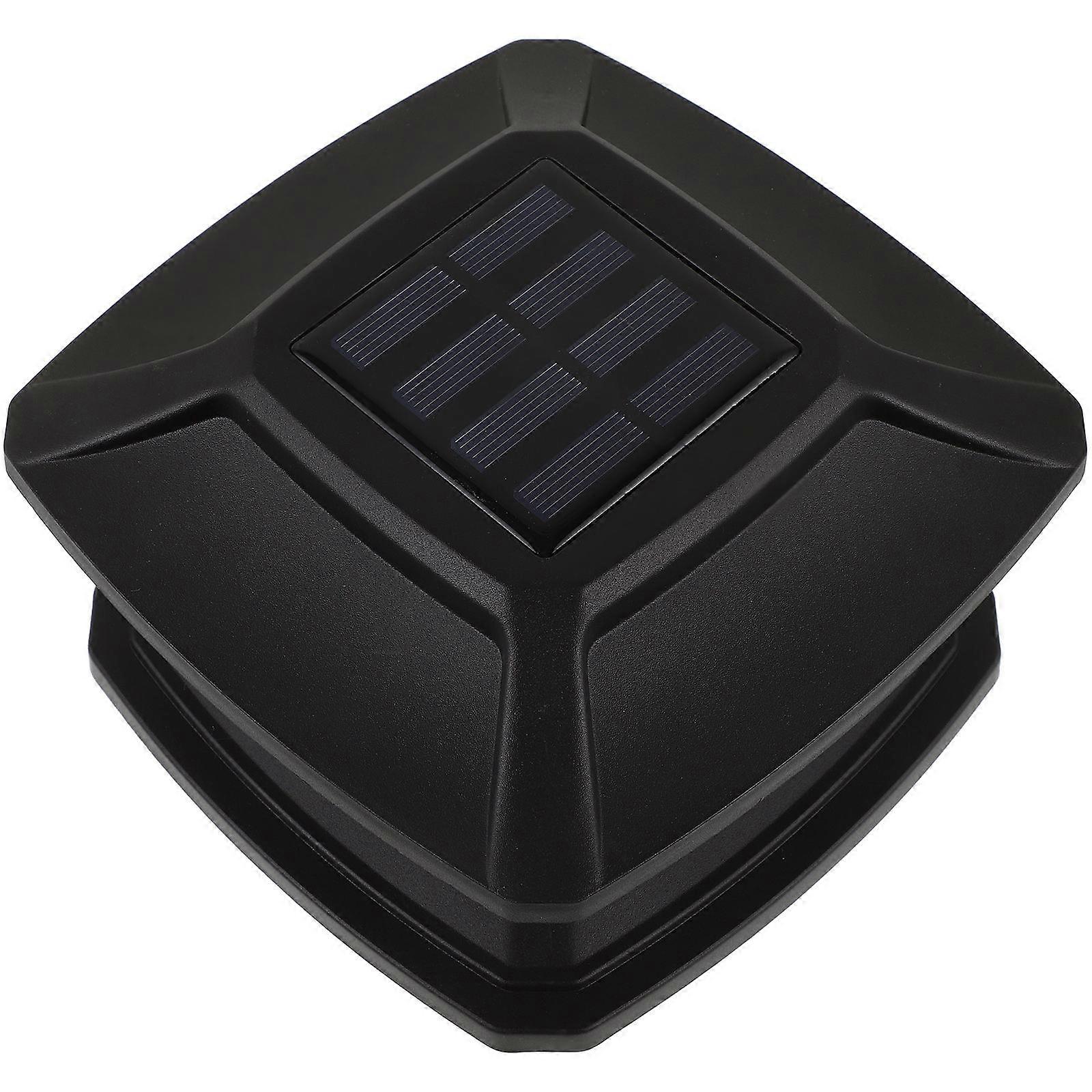 Solar Powered Fence Post Light Black Outdoor Column Lights with High Brightness LED and Waterproof Design
