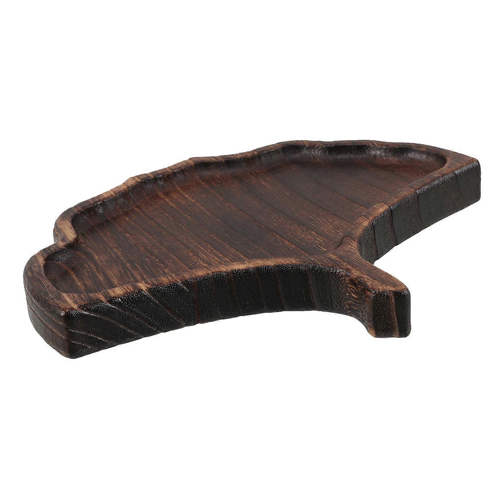 Leaf Shaped Wooden Tea Tray for Home Tea Ceremony Decorative Serving Tray Coffee Table Wood Tea Tray for Tea Cups