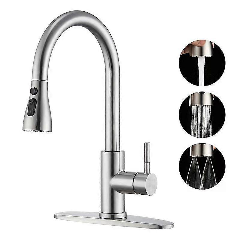 Pull-Out 3 Modes Kitchen Faucet Hot/Cold Water Mixer Tap With Base