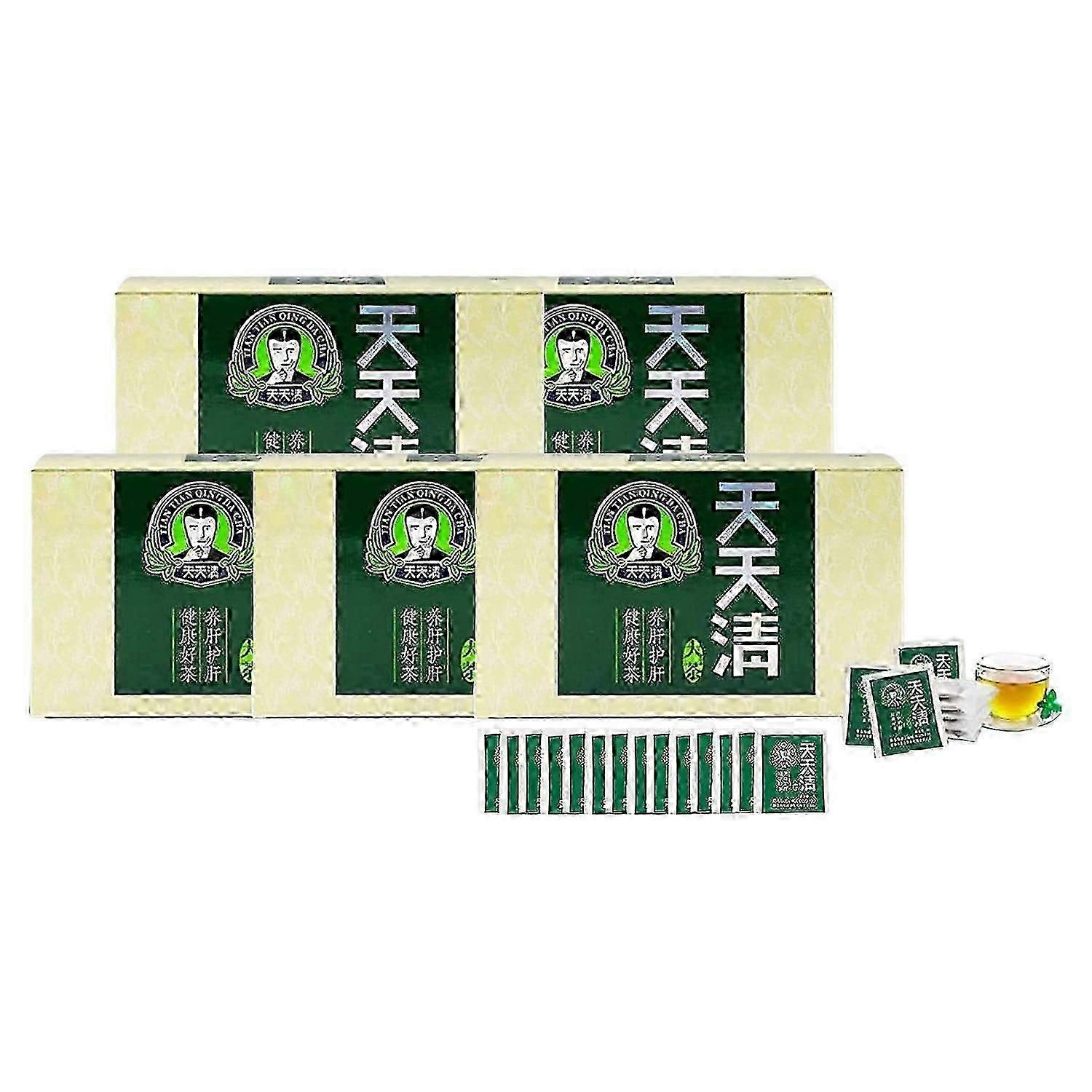 Dagelijkse voedende leverthee, 1/2 stks Tian Tian Qing Da Cha (5 stuks) authentiek goud