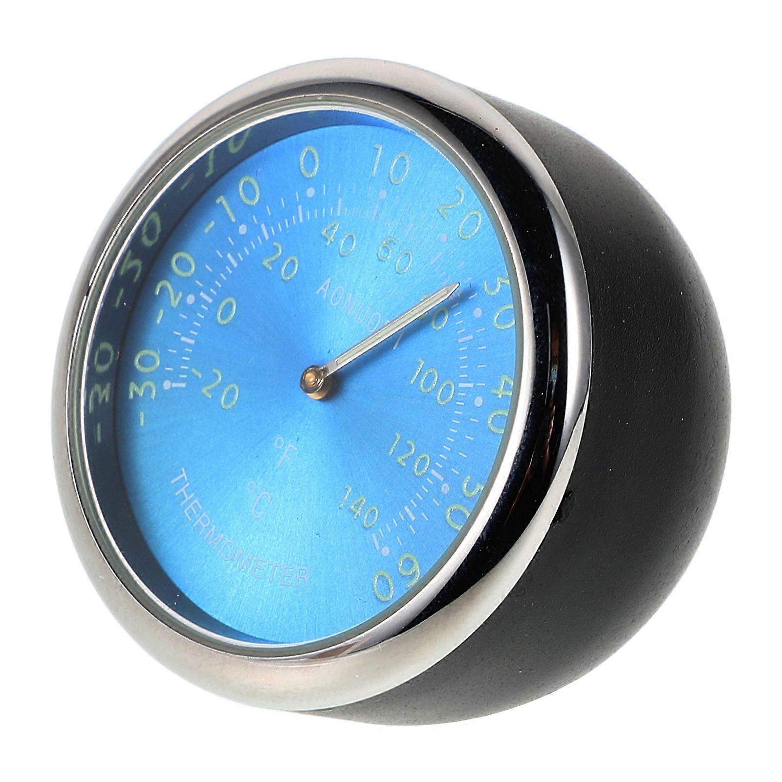 Car Dashboard Thermometer Luminous Car Thermometer Clock Mini Vehicle Thermometer Decoration for Car Interior Blue