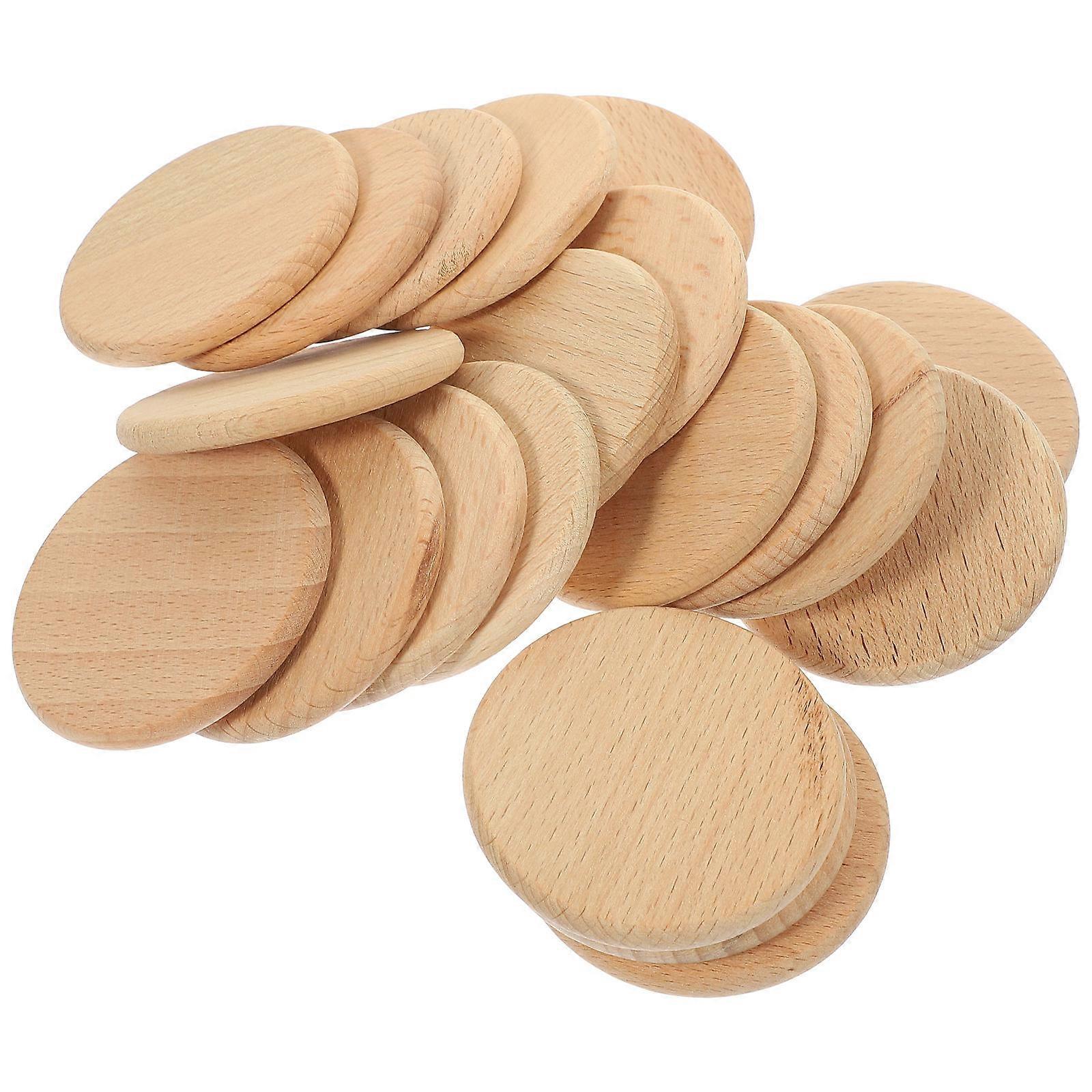 Wood Discs 60 Pcs Unfinished Round Wood Cutouts For Art And Craft Projects 6X6X0.6CM Light Yellow Rustic Decor