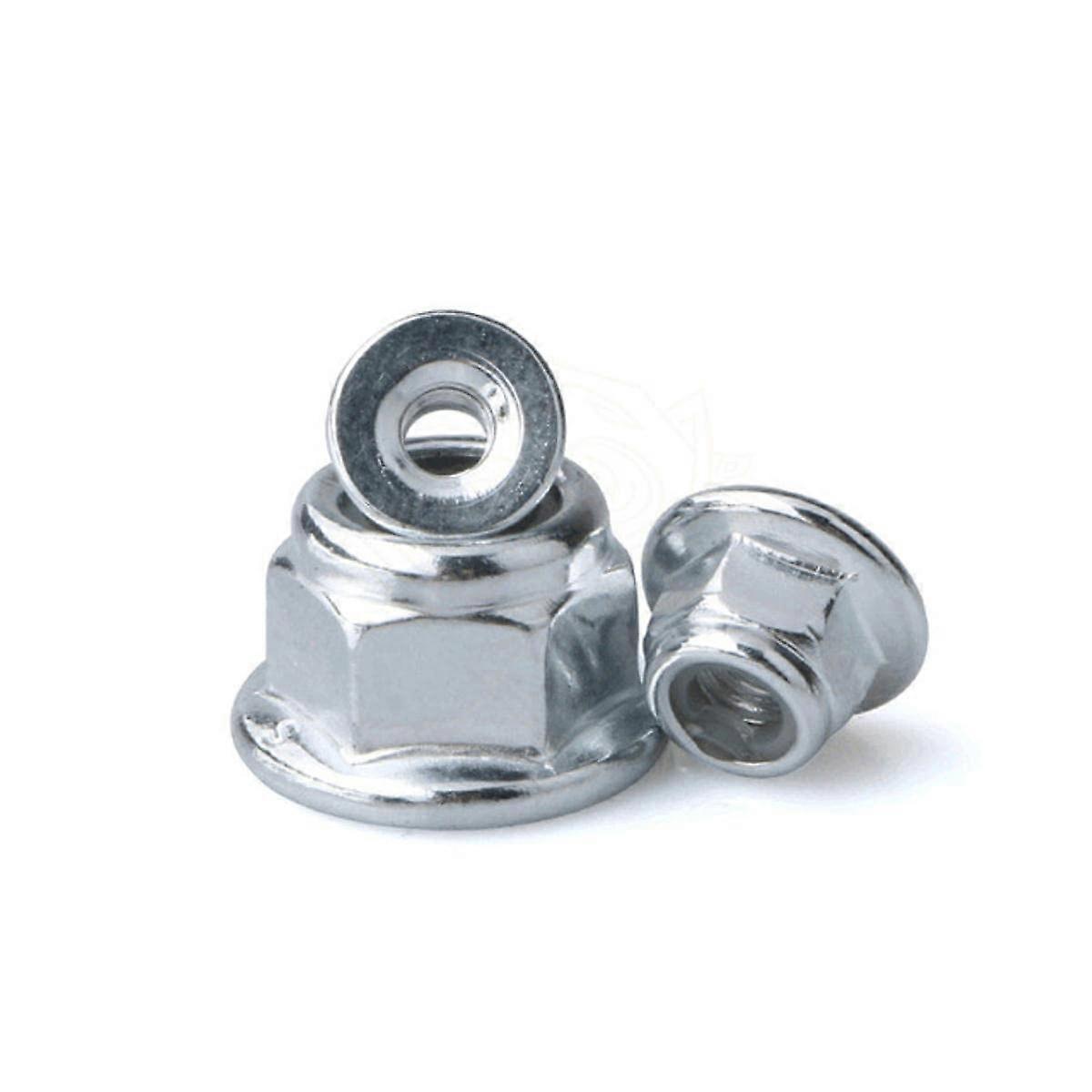 Nylon Insert Lock Nut Hex Flange Self-Locking M3 M4 M5 M6 M8 M10 M12, Black Carbon Steel / Stainless 304 A2-70, 10 Pcs