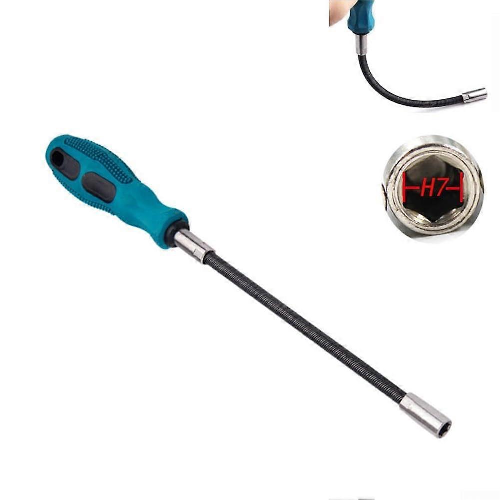 Bendable Flexible Screwdriver 7mm Hex Bit Soft Grip Handle for Enhanced Comfort and Precision Use
