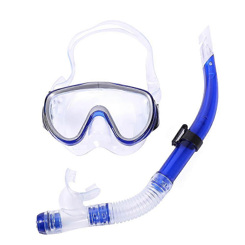 Snorkel Set with Dry Top Snorkel Mask for Adults and Kids, Anti-Fog Anti-Leak Design, Blue Diving Gear