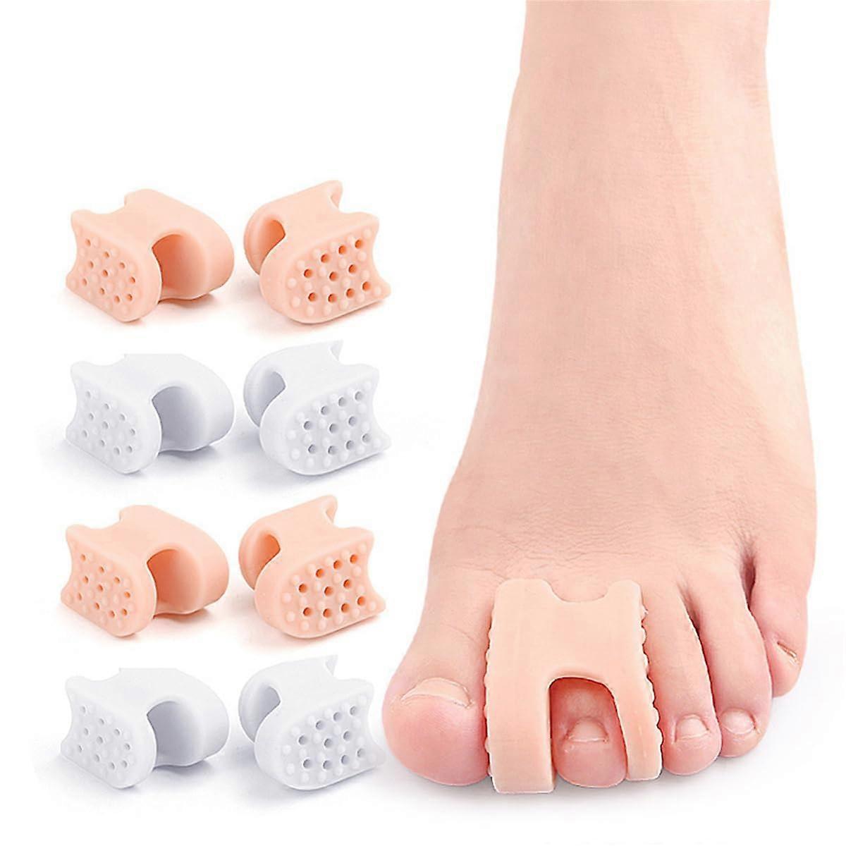 Gel Toe Spacers for Women and Men, 8 Pcs Singleloop Toe Separators Silicone Bunion Corrector for Straightening Overlapping Toes