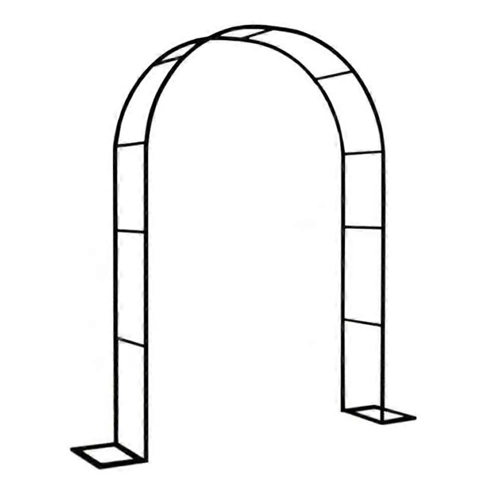 Arco a rosetta in metallo, resistente alle intemperie, romantico arco a viticcio, punte decorative, A x L x P 255 x 140 x 38 cm, verde scuro