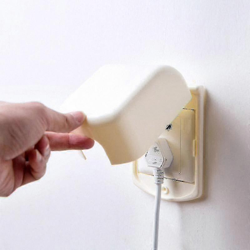 Childproof Electrical Outlet Cover with Adhesive Deep Plug Protector for Home Safety