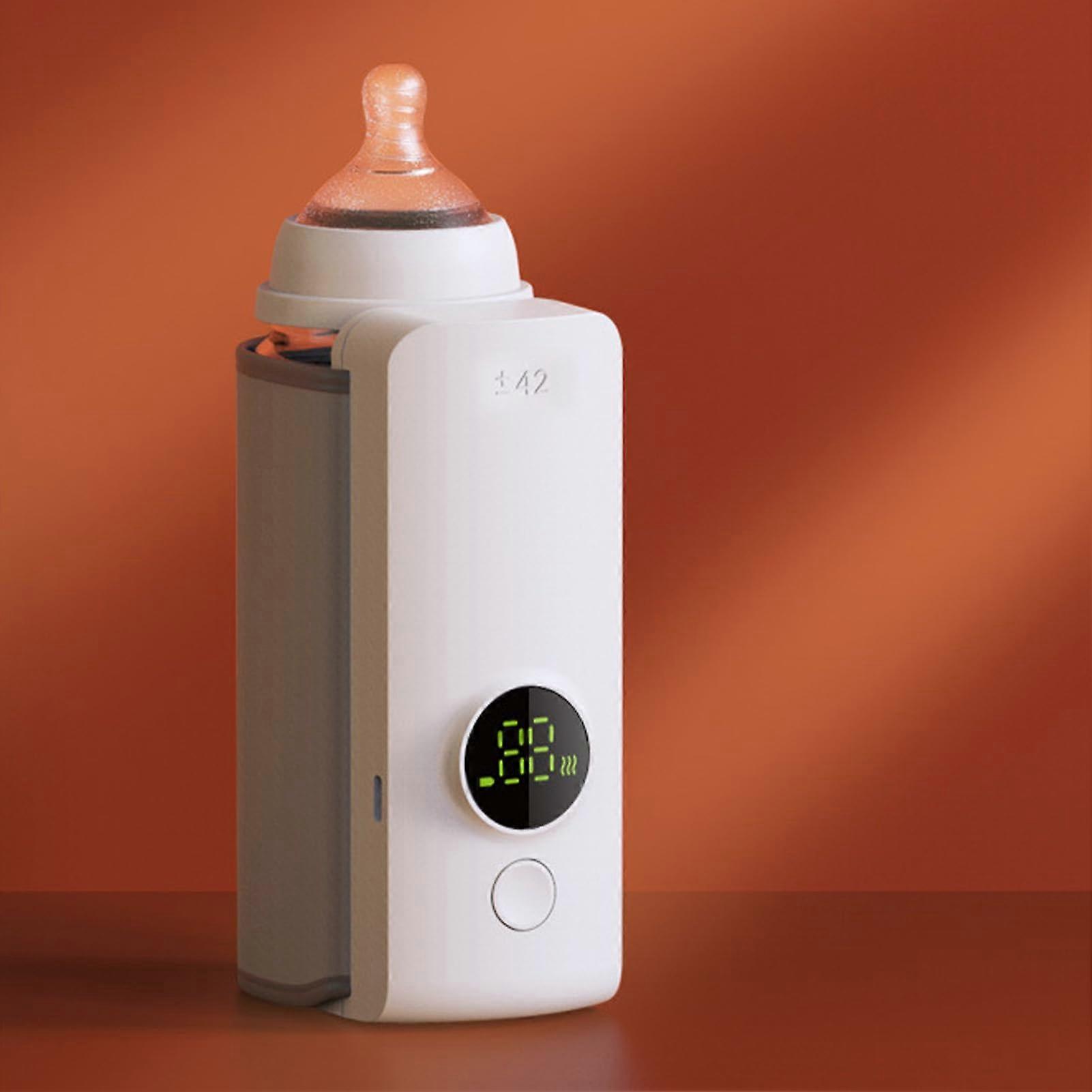 Portable Baby Bottle Warmer, 6 Stage Temperature Control, Temperature Digital Display, USB C Rechargeable Bottle Warmer for Home Travel