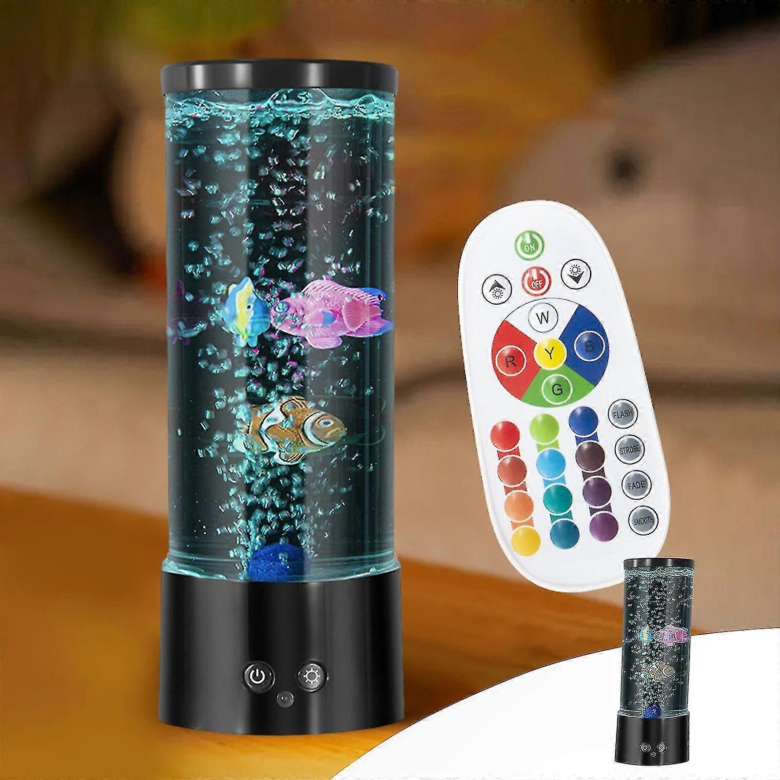 Mini Bubble Aquarium Lamp with Remote Control, Multi-Color Changing LED Light, Decorative Fish Tank Lava Lamp
