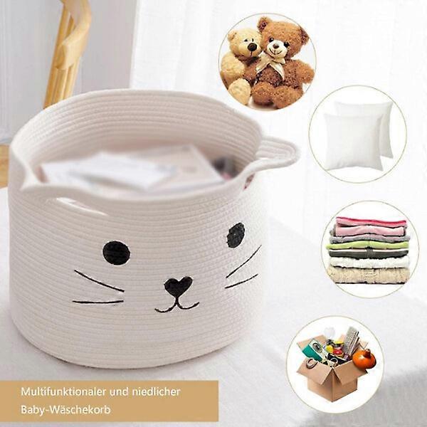 One foldable multi-functional white woven storage basket