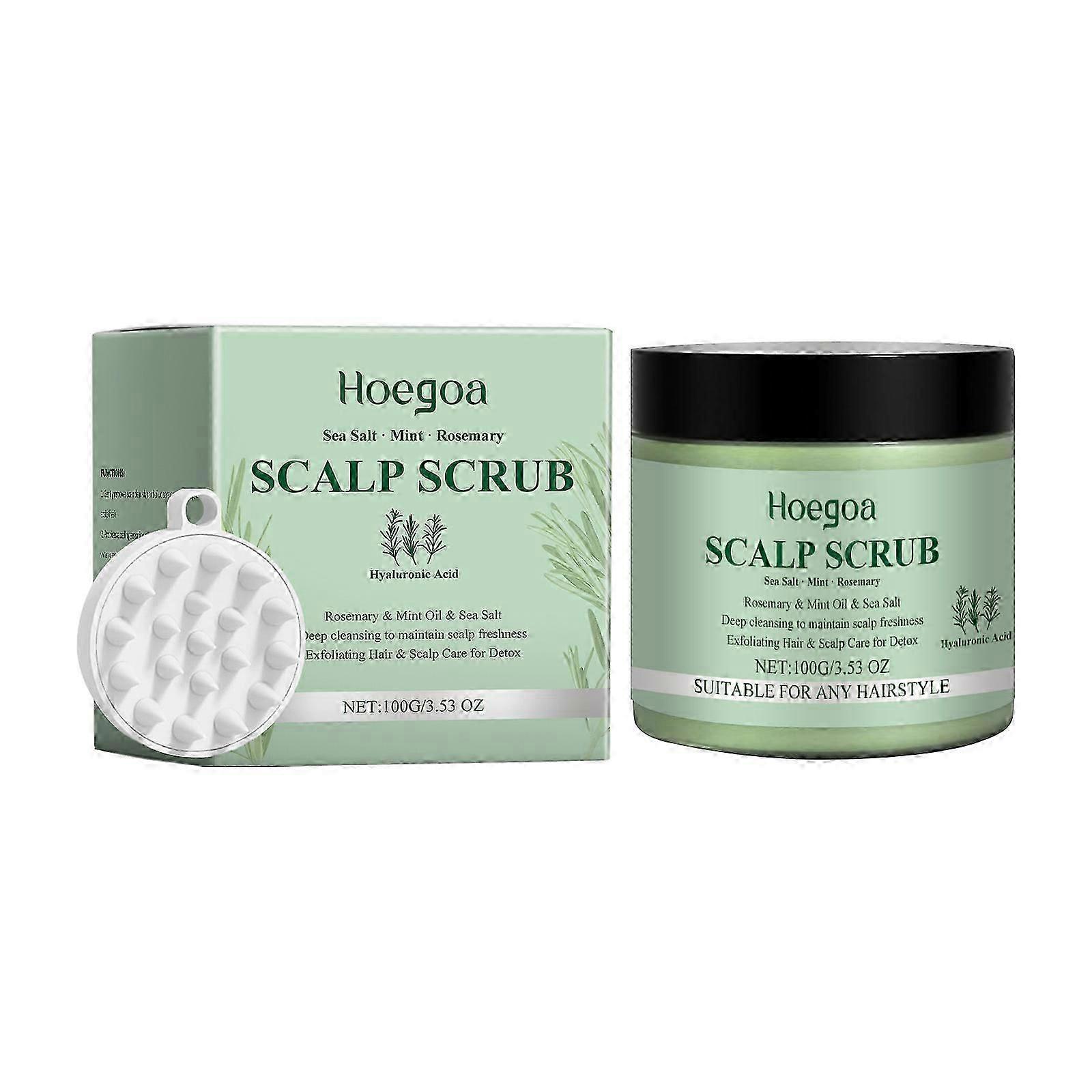 Hoegoa rosemary scalp scrub, gentle cleansing, moisturizing, cooling and soothing scalp scrub for hair