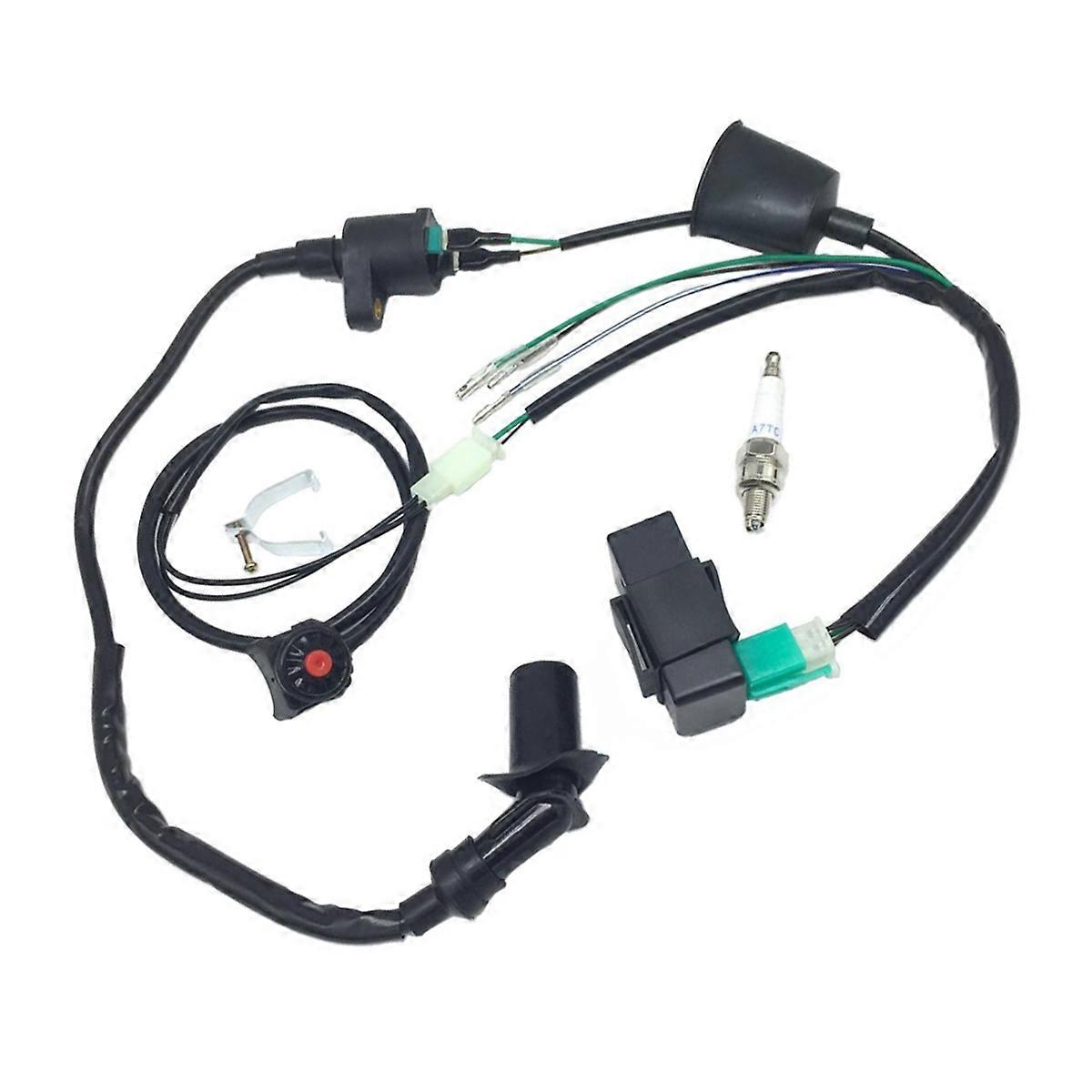 Motors Wiring Harness Kill Switch Ignition Coil CDI for 50cc-160cc SSR Thumpstar Kick Start Pit Dirt