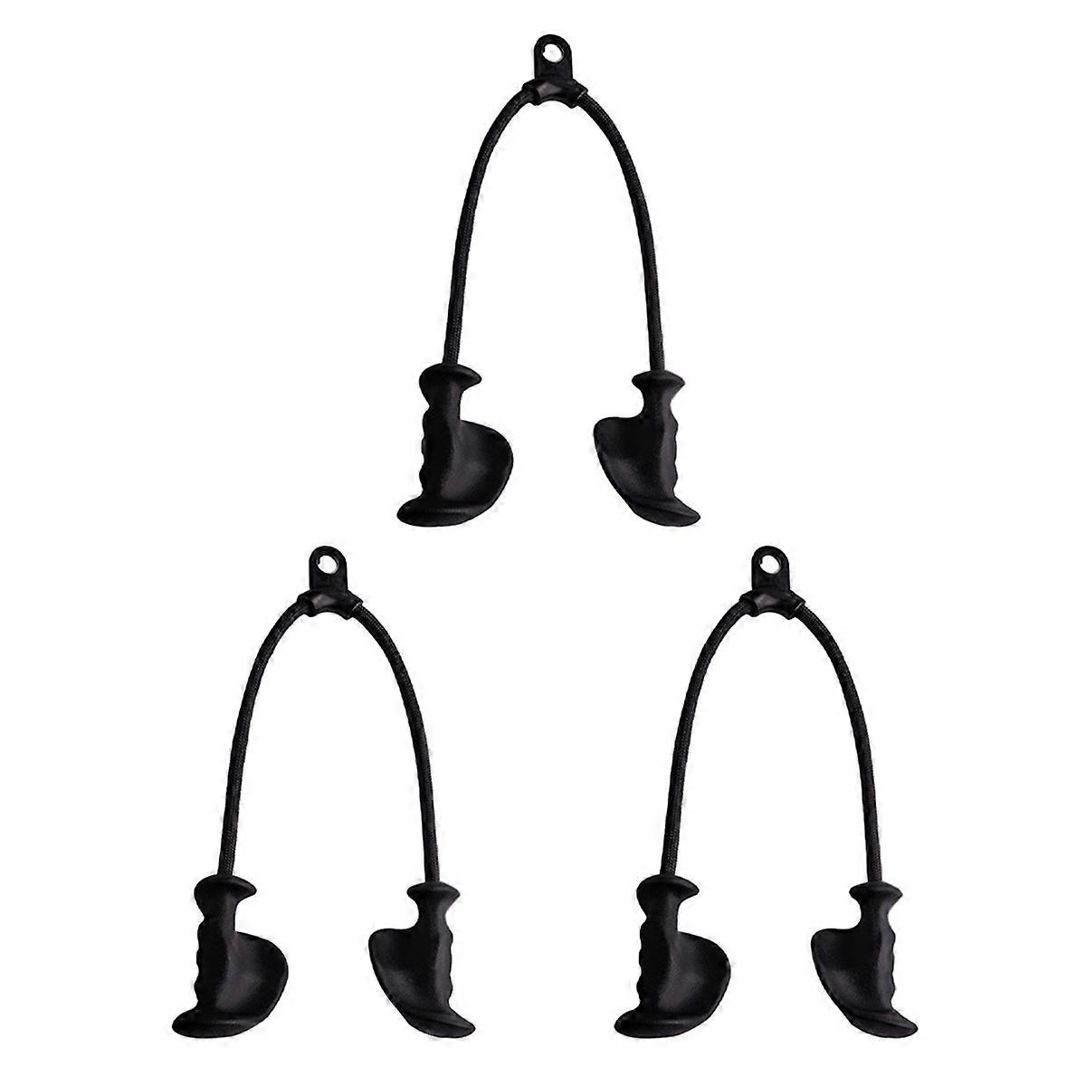 3X Ergonomic Triceps Rope Pull Down with Anti-Slippery Natural Rubber Grip for More Muscle Fibers-Gy