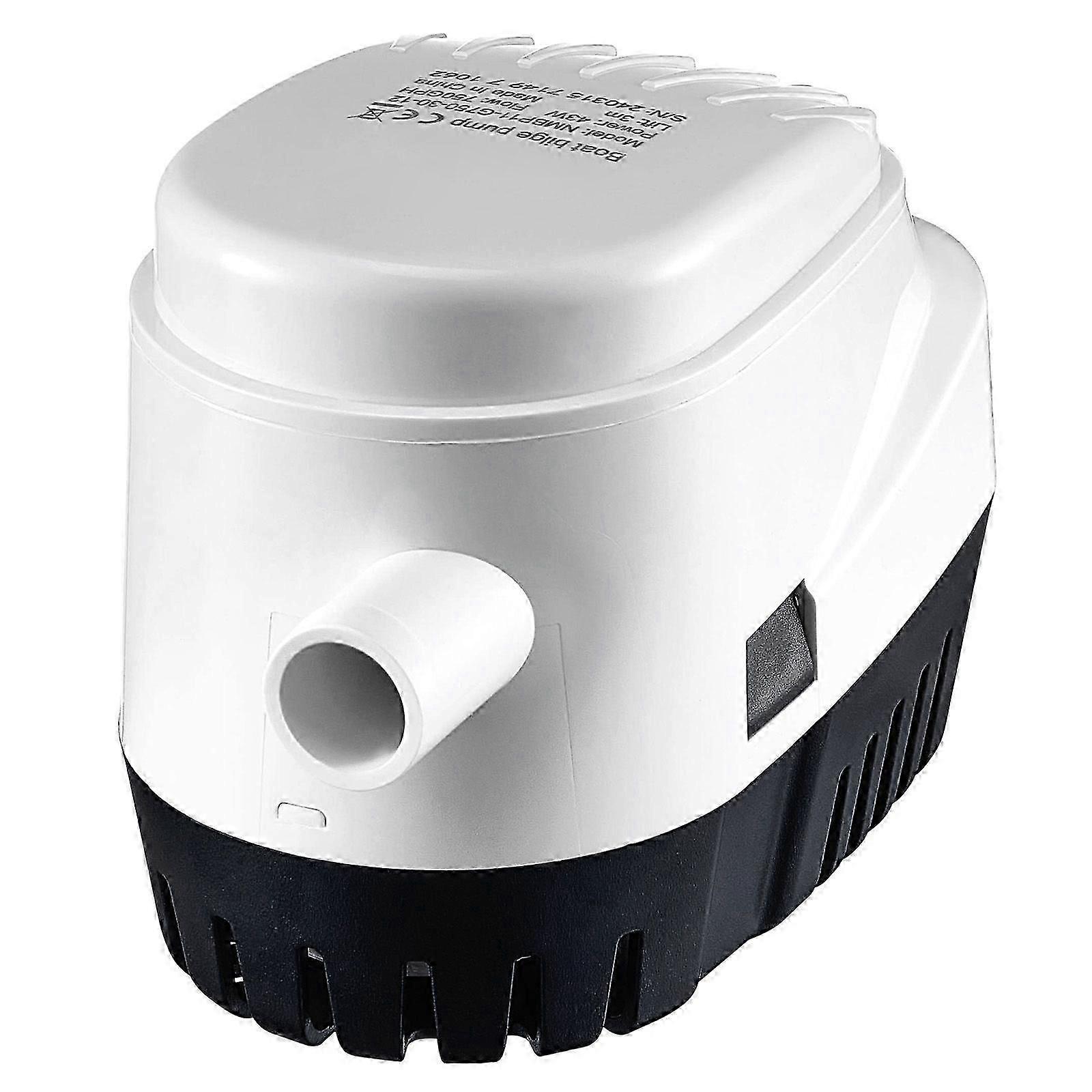 12V 750GPH Automatic Submersible Bilge Pump with Float Switch for Small Boats, 0.7" Outlet