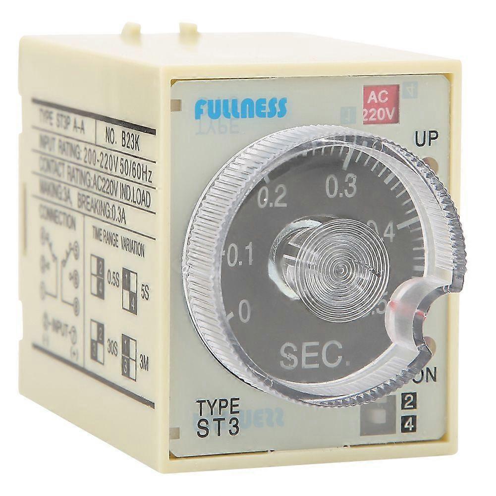 Delay Timer Time Relay Adjustable Knob Anti Interference PC Shell ST3PA A AC220V 50/60Hz