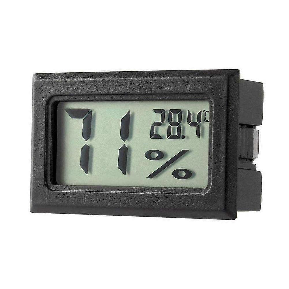 Thermohygrometer Embedded Mini Digital LCD Display With FY12 Probe Wire Black 1 Piece
